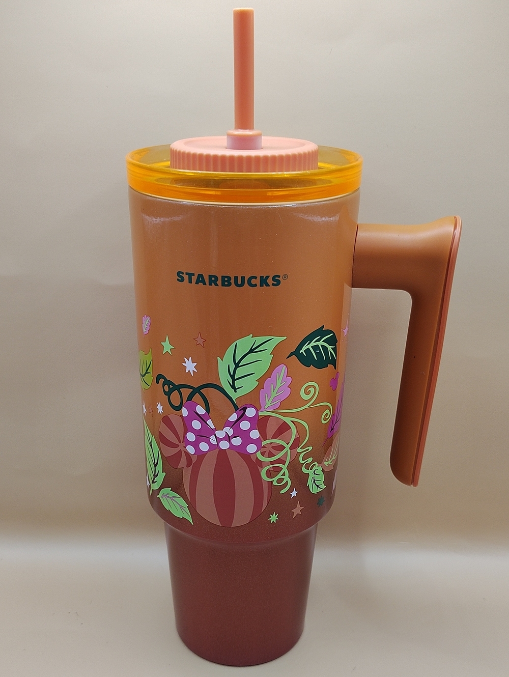 Disney Parks Starbucks Mickey & Minnie Mouse Pumpkins Stainless Steel Tumbler